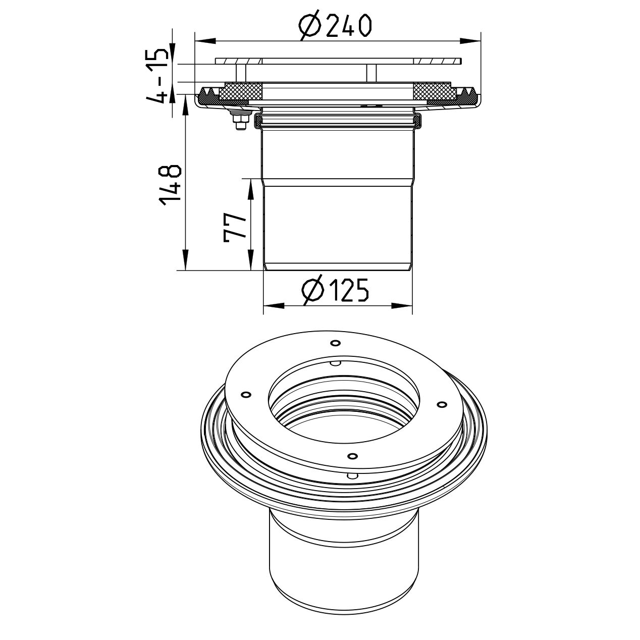 Line drawing of a penetration from the series Penetration-no welding.