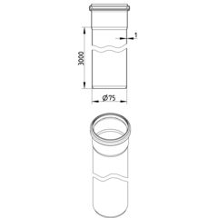 Line Drawing - Straight pipe