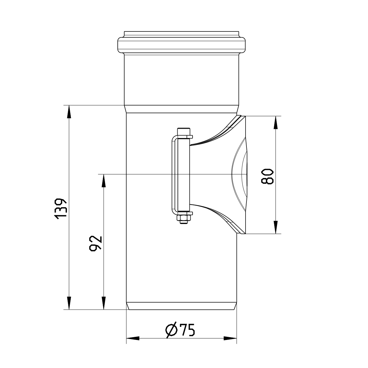 Line Drawing - Straight pipe-access