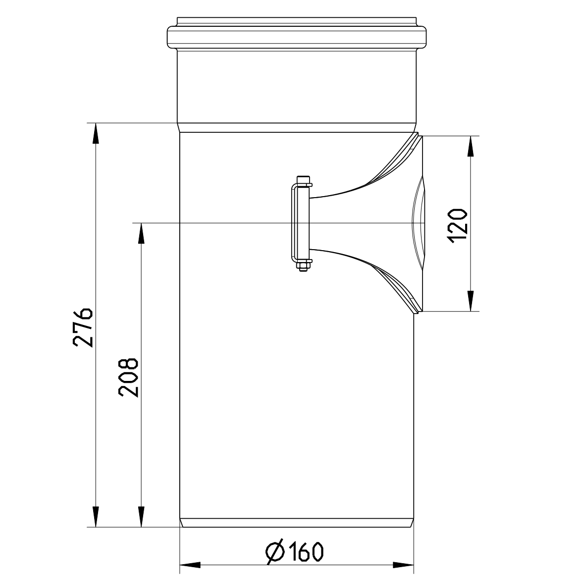 Line Drawing - Straight pipe-access