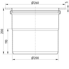 Line drawing of a penetration from the series Penetration-welding flange-steel.