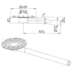 Line drawing of a drain / parapet from the series Drain-Parapet.