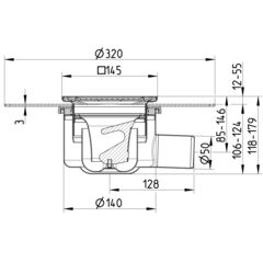 Line drawing of a drain from the series Drain-Liquid membrane-145.