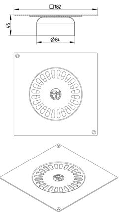 Line drawing of a grating from the series Grating-Drain-197.