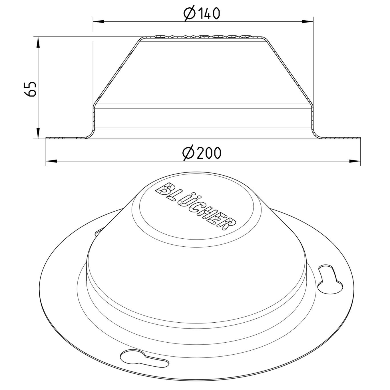 Line drawing of a leaf guard from the series Guard.